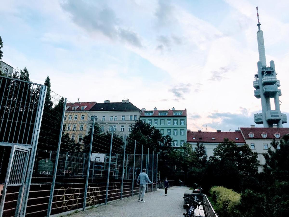 Modern Futuristic Apartment / Zizkov Tv Tower + Metro Station Prague Exterior photo